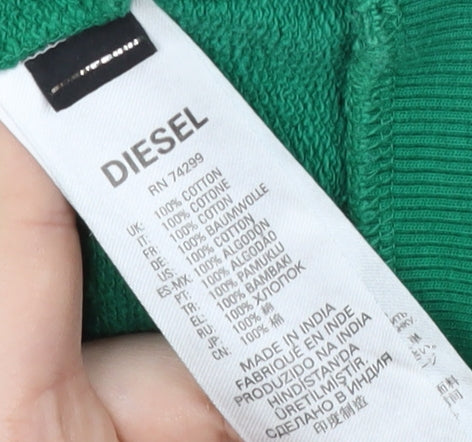 Diesel Women's Green Pullover Logo Sweatshirt Size 12