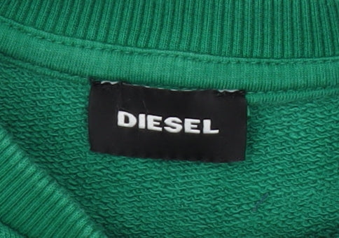 Diesel Women's Green Pullover Logo Sweatshirt Size 12