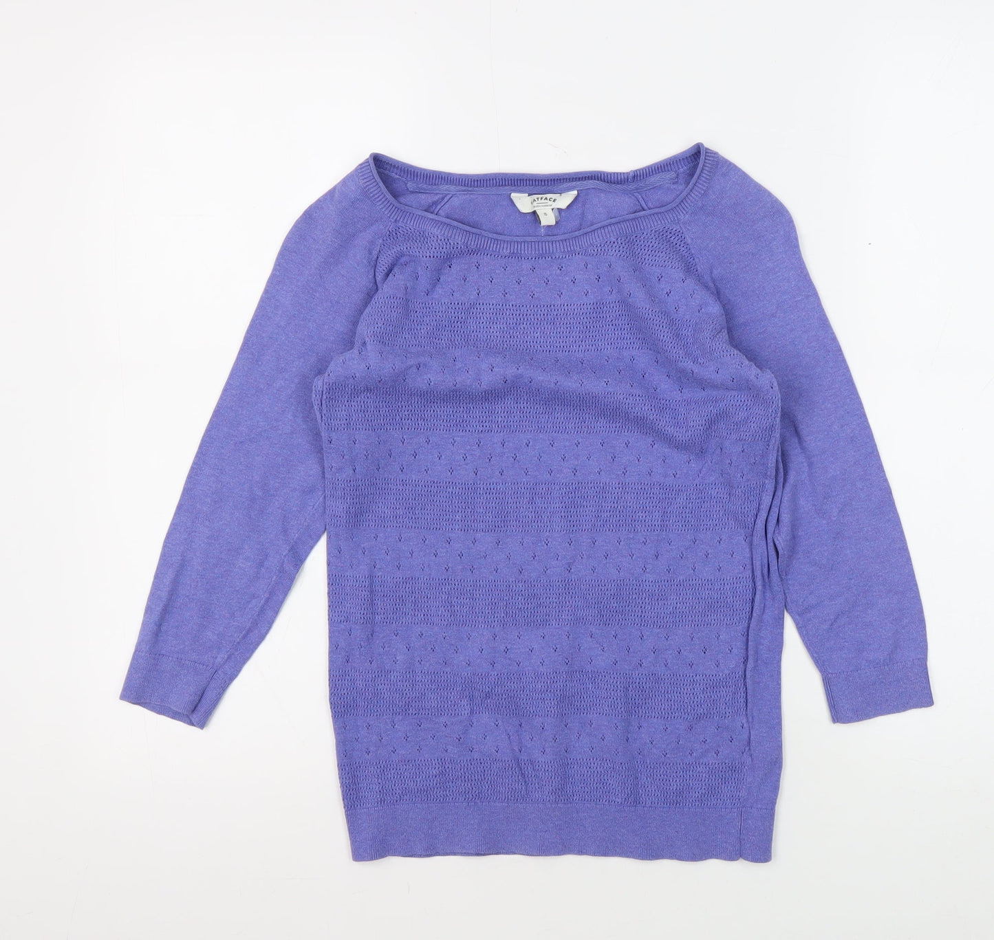 FatFace Women's Purple Pullover Jumper, Size 8, Boat Neck