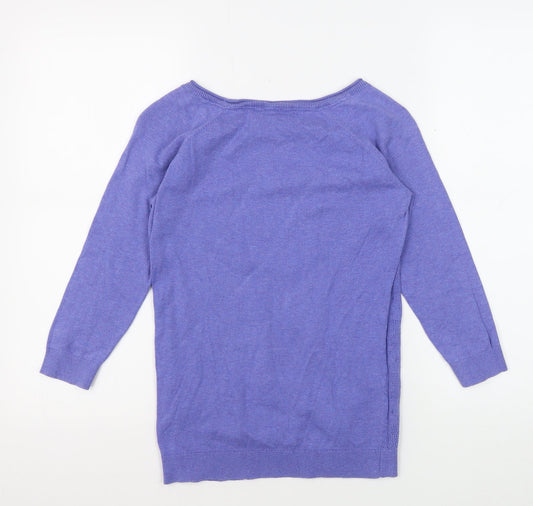 FatFace Women's Purple Pullover Jumper, Size 8, Boat Neck