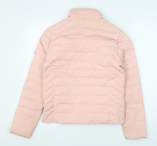 Jack Wills Women's Pink Puffer Jacket Size 10