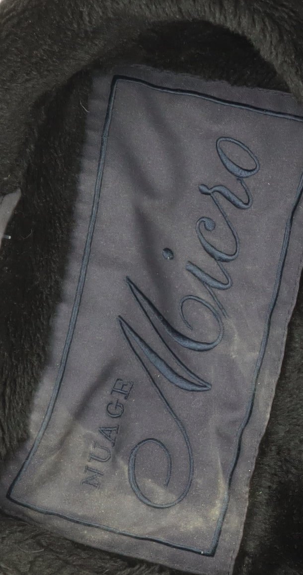 Additional view of Nuage Women's Black Overcoat, size 12, with Fur Trim