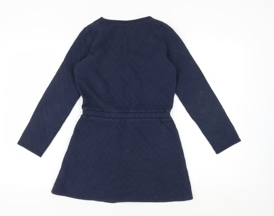Boden Girls' Blue Long Sleeve Quilted Dress 11-12 Years