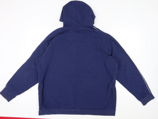 Adidas Men's Blue 2XL Pullover Hoodie with Logo