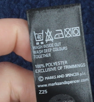 Marks and Spencer Women's Blue Hooded Fleece Jacket Size 10