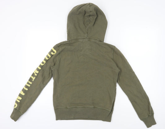 Jack Wills Women's Green Hoodie Size 10 Pullover