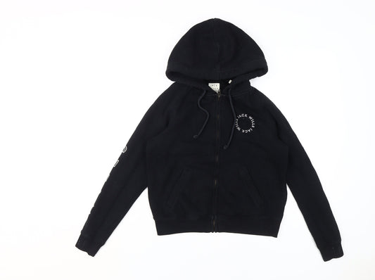 Womens UK 8 Regular Jack Wills Black Full Zip Hoodie