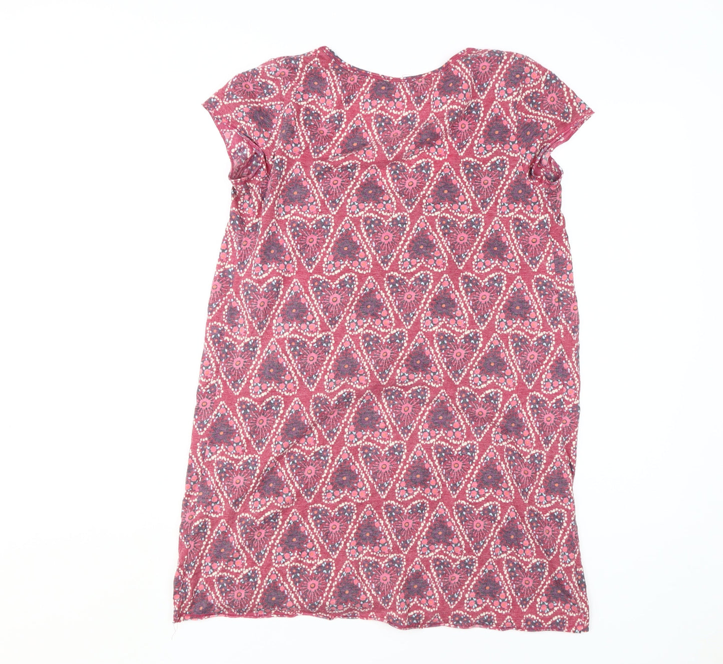 White Stuff Women's Pink Geometric Tunic Blouse Size 10