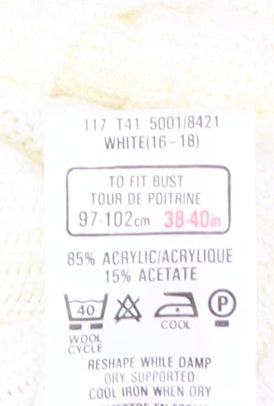 St Michael Women's White Cardigan Size 16 Knitwear