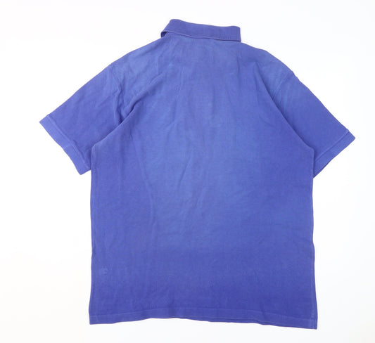Marks and Spencer Men's Blue Polo Shirt XL Cotton