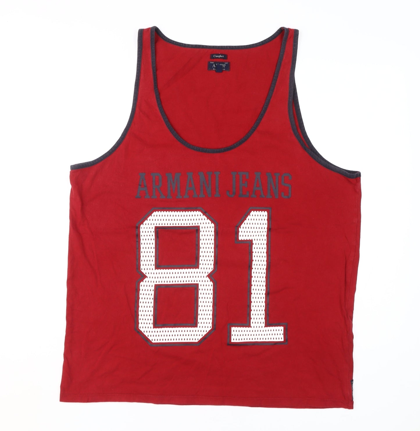 Armani Jeans Men's Red Sleeveless T-Shirt L