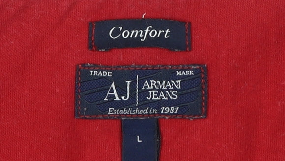 Armani Jeans Men's Red Sleeveless T-Shirt L