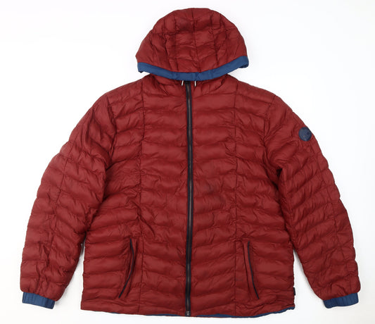 Timberland Men's Red 2XL Puffer Jacket - Winter Casual