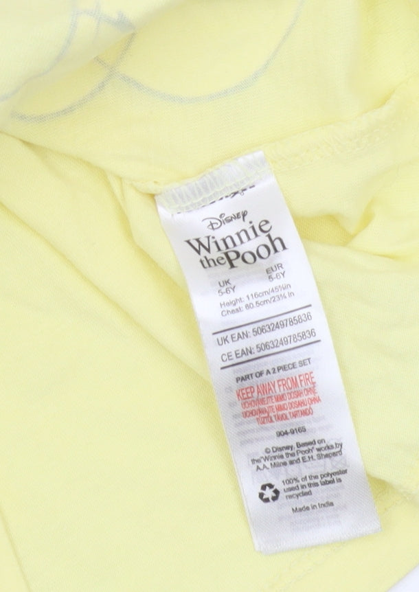 Disney Girls Yellow Winnie the Pooh T-Shirt, 5-6 Years