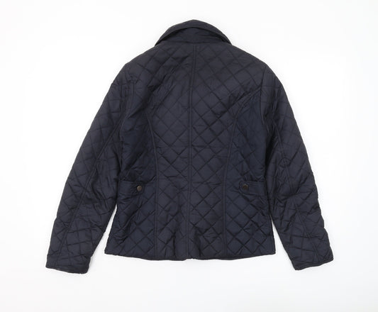 Dorothy Perkins Women's Blue Quilted Jacket Size 8