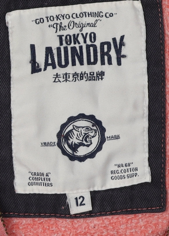 Tokyo Laundry Women's Pink Full Zip Hoodie Size 12