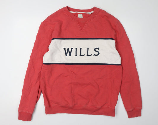 Jack Wills Men's Red Logo Sweatshirt, Size S