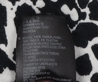 Brand and care label for Bluezoo girls’ black full zip animal print hoodie 12-13 years