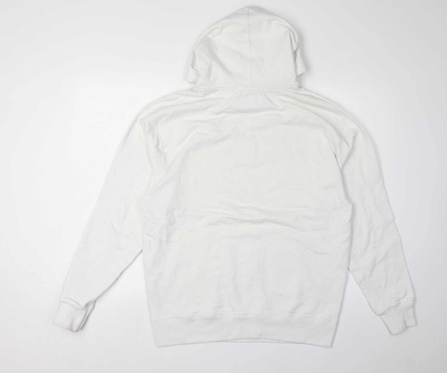 Champion Men's White Hoodie Large Graphic Logo