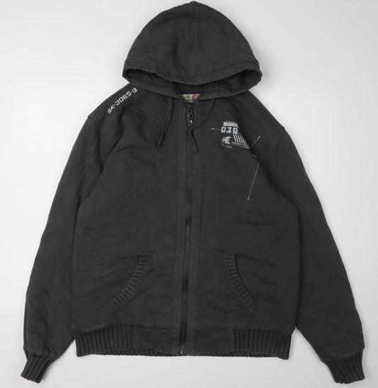 Lee Cooper Men's Black Full Zip Hoodie L