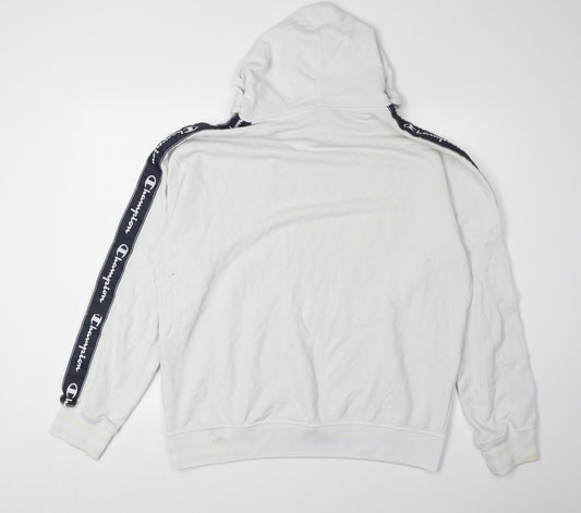 Champion Men's White Large Logo Hoodie