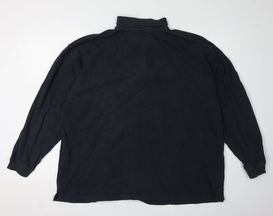 Cotton Traders Men's Black 2XL Long Sleeve Polo