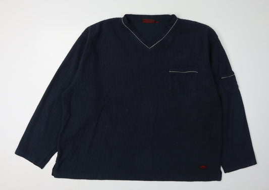 Additional front view of Lee Cooper Men's Blue V-Neck Pullover Sweatshirt