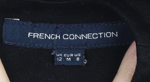 Brand and care label for French Connection Black Women's Sheath Dress, size 12, Elegant