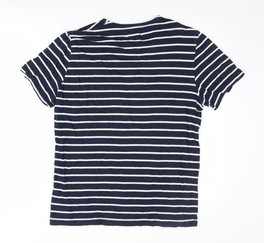 Unisex Adultss UK Size M Pull & Bear Blue 100% Cotton T-Shirt
