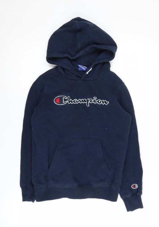 Additional front view of Champion boys’ blue pullover hoodie, size 9-10, years