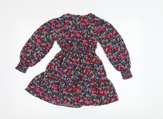 Marks and Spencer Girls Floral Fit & Flare Dress - Multicoloured 7-8Y
