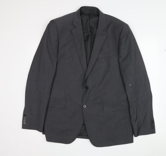 Jaeger Men's Black Wool Blazer Jacket Size 42R