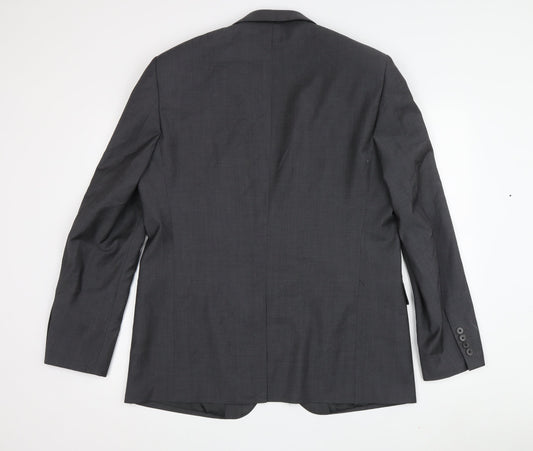 Jaeger Men's Black Wool Blazer Jacket Size 42R