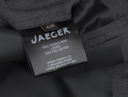 Jaeger Men's Black Wool Blazer Jacket Size 42R