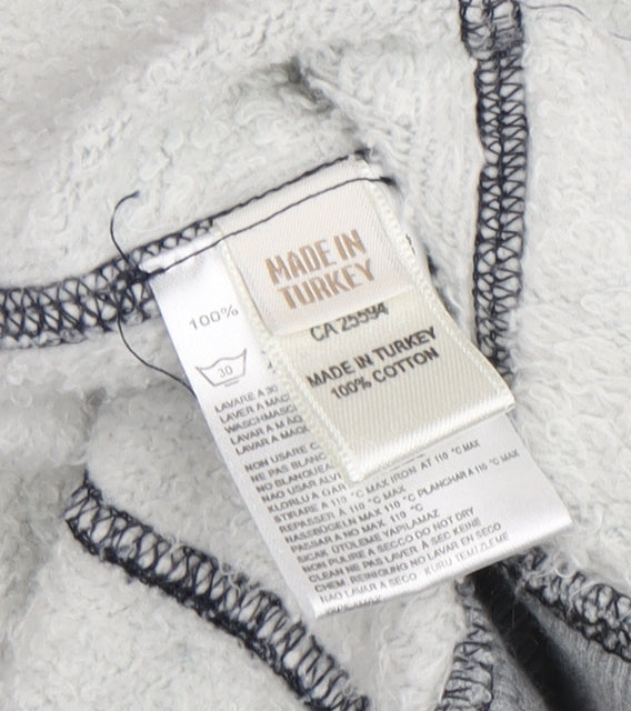 Diesel Men's Grey Striped Full Zip Hoodie Medium