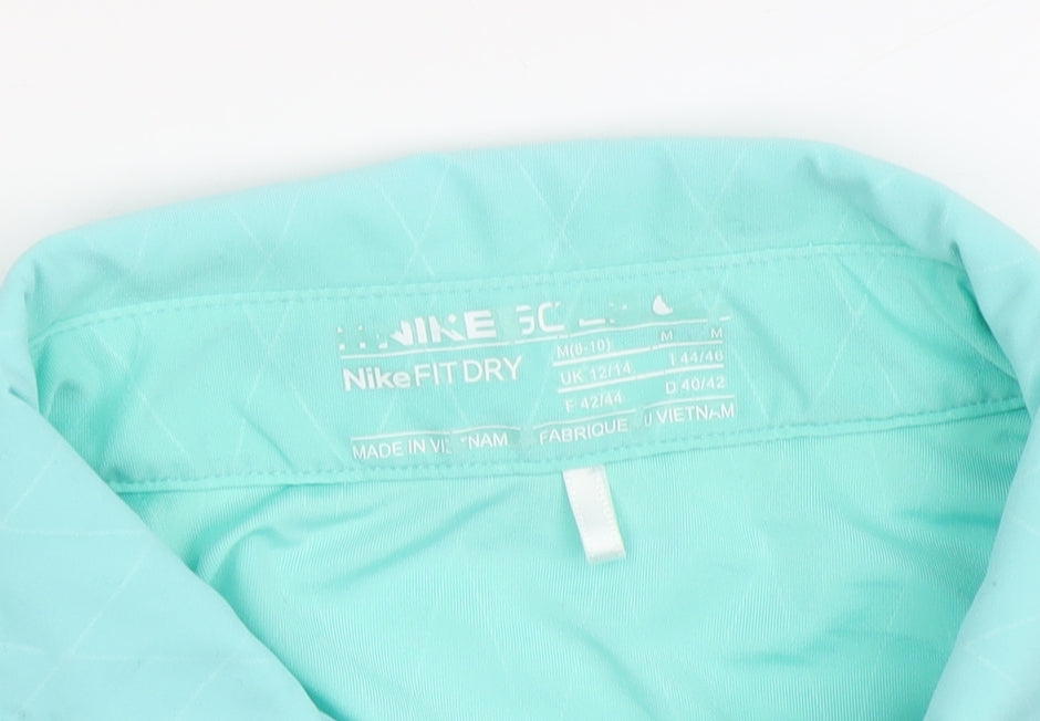 Nike Women's Green Polo Golf Shirt M Moisture-Wicking