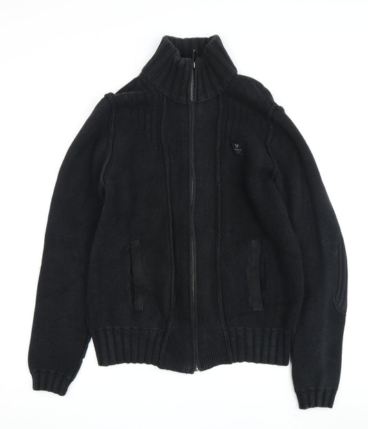 Firetrap Men's Black Wool Jacket, Medium, Full Zip, Casual