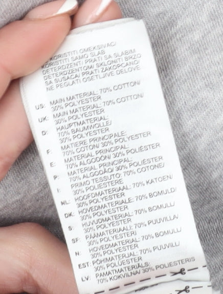 Adidas Men's Grey XL Pullover Hoodie with Logo Accents