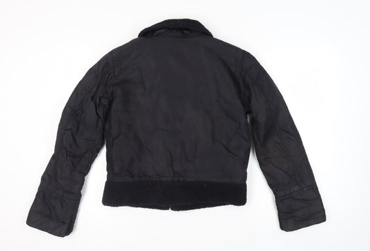 Diesel Women's Black Bomber Jacket, Size S, Casual Style