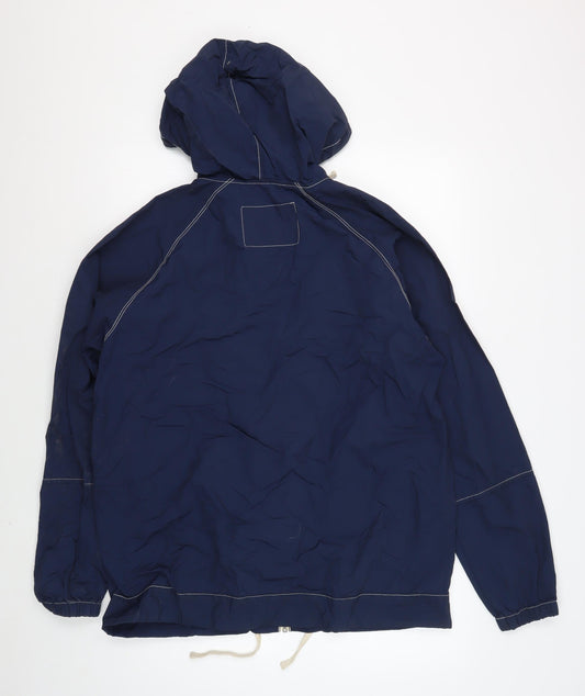 Jack Wills Men's Blue Hooded Windbreaker Jacket L