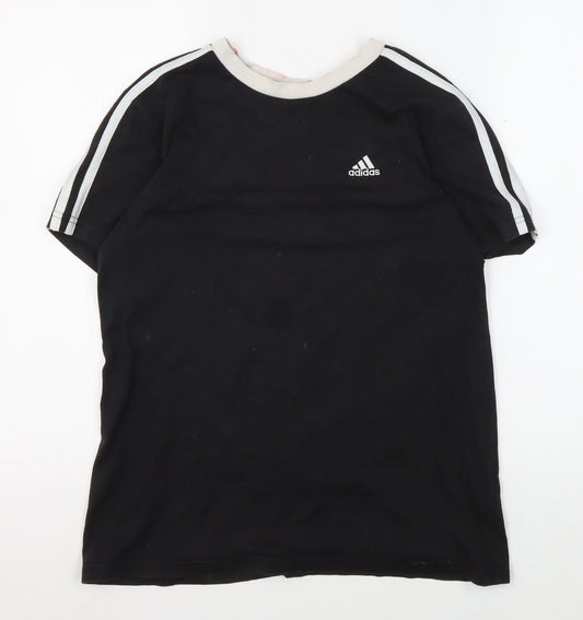 Womens UK Size XS adidas Black 100% Cotton T-Shirt