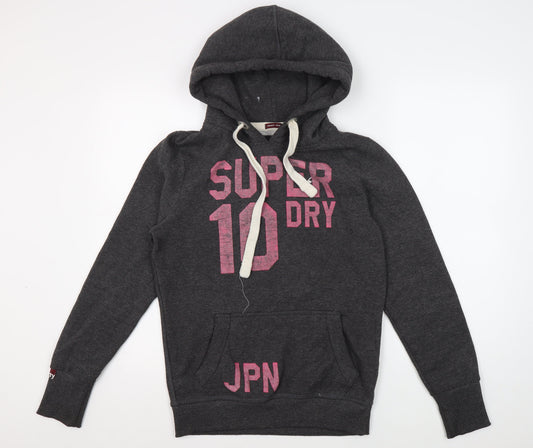 Womens UK M Regular Superdry Grey Pullover Hoodie