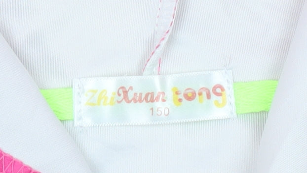 Brand and care label for Zhixuan Tong girls’ multicoloured graphic pullover hoodie - 11-12 years