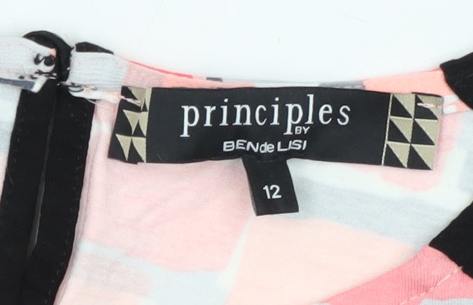 Brand and care label for Principles Women's Multicoloured Shift Dress, size 12