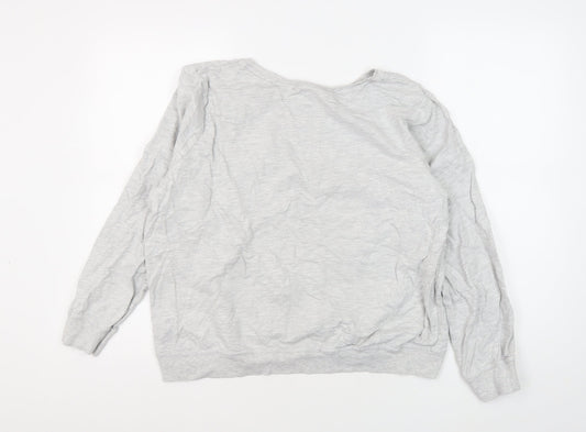 Disney Women's Grey Mickey Mouse Pullover Sweatshirt Size 16