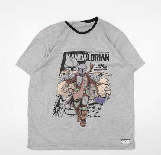 Star Wars Mandalorian Grey XL Men's T-Shirt