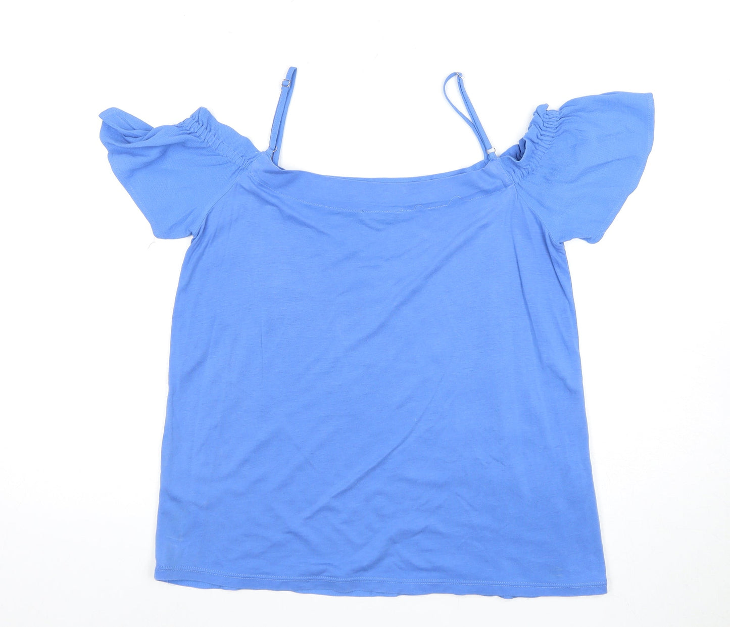 Massimo Dutti Women's Blue Off Shoulder Blouse, Size M