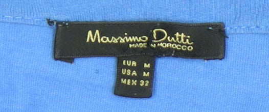 Massimo Dutti Women's Blue Off Shoulder Blouse, Size M