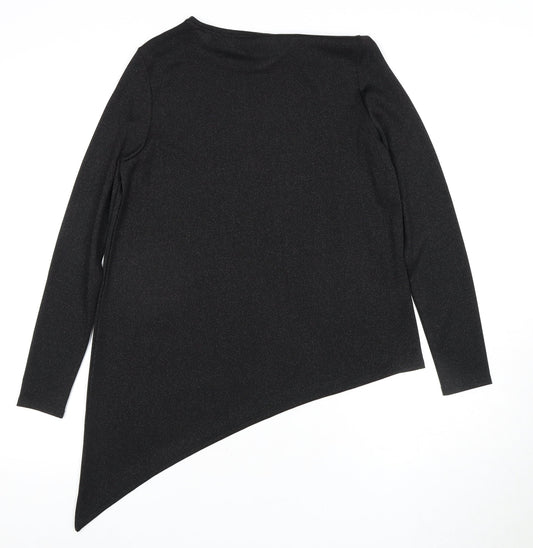 Ted Baker Women's Black Asymmetrical T-Shirt Size 8