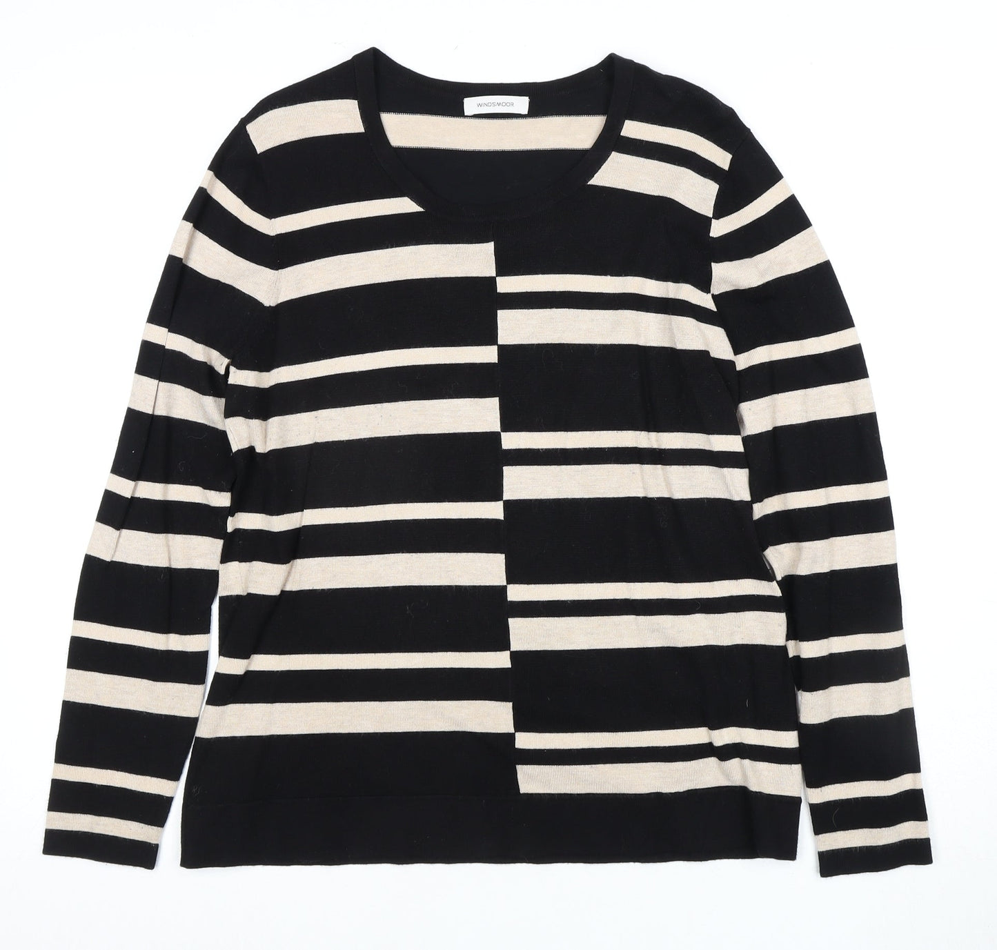 Windsmoor Women's Black Striped Knit Top S